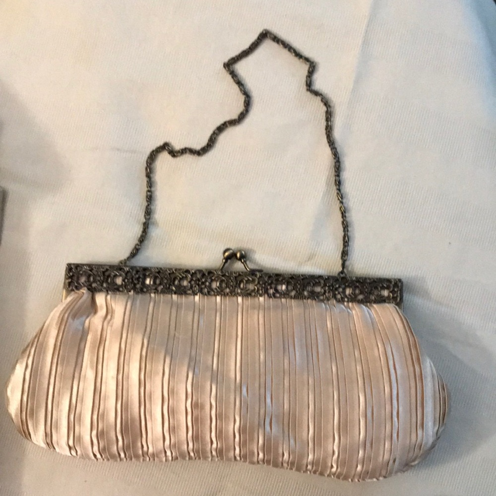 Beautiful cream color soft satin clutch